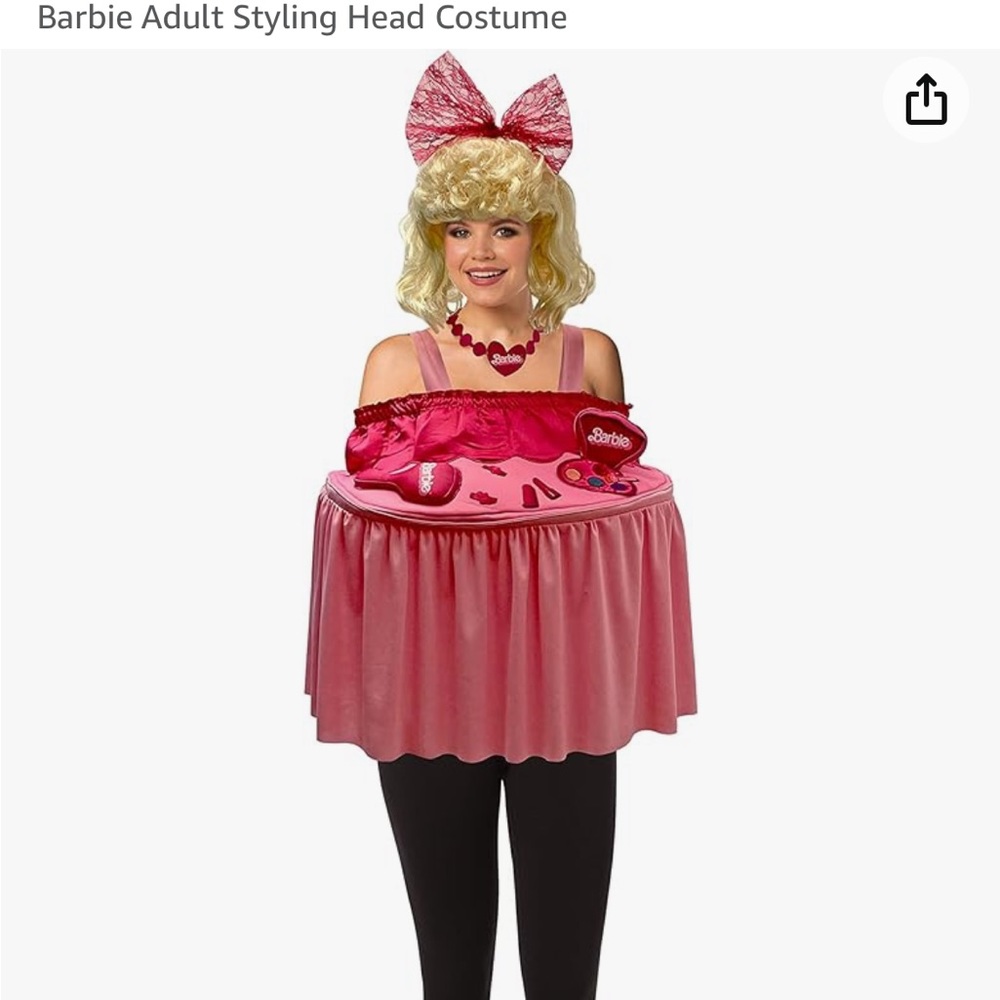 Barbie styling head adult sized costume. NIP